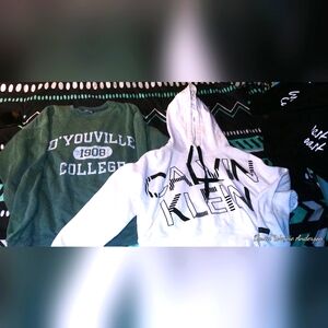 Lot Of 2. Womens Very Cute Sweaters Calvin Cline Half Hoodie And YouDoYouVille